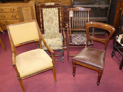 Lot 1356 - Four various chairs to inlcude; a French open...