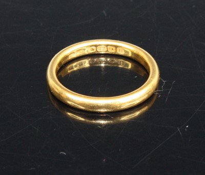 Lot 413 - A 22ct gold wedding band, sponsor AC Co, 4.1g,...