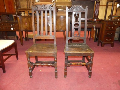 Lot 1379 - Two circa 1800 provincial joined oak panelled...