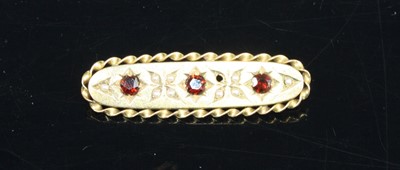 Lot 431 - An Edwardian 15ct gold garnet and seed pearl...