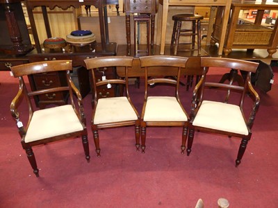 Lot 1385 - A set of six Victorian mahogany bar back...