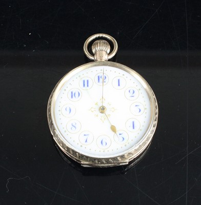 Lot 443 - A lady's 9ct yellow gold open faced keyless...