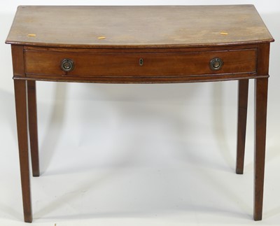 Lot 1415 - A circa 1900 mahogany bow front single drawer...