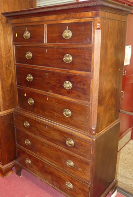 Lot 1425 - An early 19th century mahogany chest on chest,...