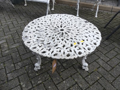 Lot 1455 - A white painted pierced galvanised metal...