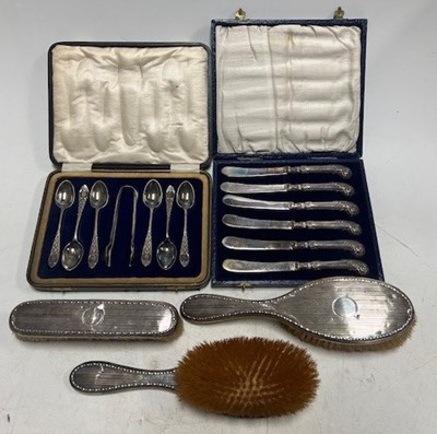 Lot 380 - A collection of silver and plated wares, to...