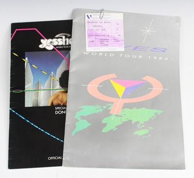 Lot 737 - Yes, a 1984 World Tour Programme with ticket...