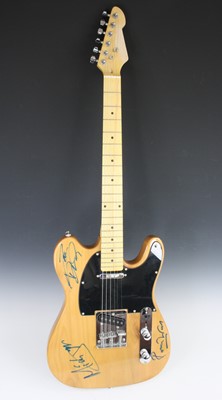 Lot 639 - A telecaster type guitar in butterscotch...