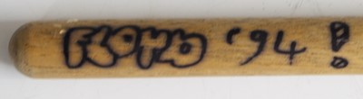 Lot 636 - Pink Floyd, a singular drumstick signed by...