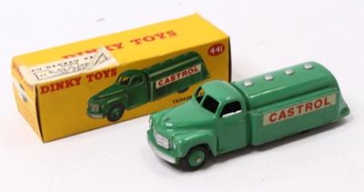 Lot 1233 - Dinky Toys, 441, Castrol Tanker, green body...