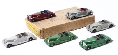 Lot 1347 - Dinky Toys 38c trade box of 6 Lagonda Sports...