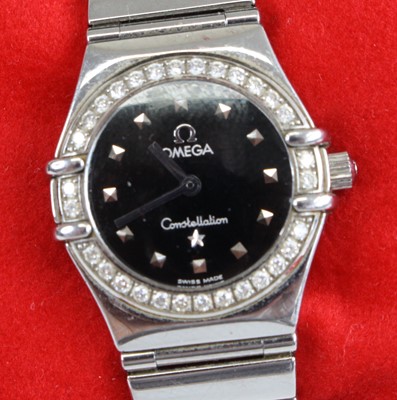 Lot 2584 - A lady's Omega Constellation steel cased...