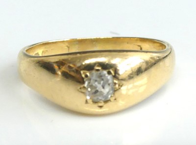 Lot 2606 - An Edwardian 18ct gold diamond signet style...