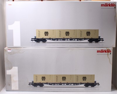 Lot 107 - Two Marklin Gauge 1 container wagons, item no....