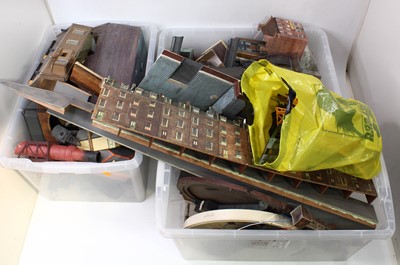 Lot 446 - Three large boxes of 00 gauge buildings,...