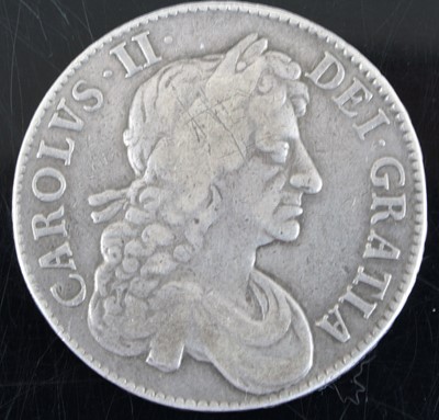 Lot 3427 - England, 1679 crown, Charles II fourth...