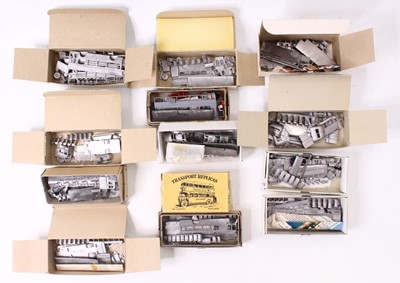 Lot 1773 - 14 1:76 scale white metal kits for buses,...