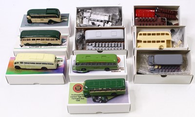 Lot 1736 - 10 1:76 scale resin kits for buses, by Little...