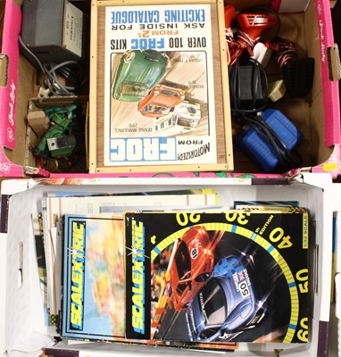 Lot 1515 - Two trays containing Scalextric related...