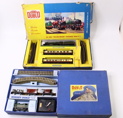 Lot 619 - Two Hornby Dublo sets, to include a 3 rail...