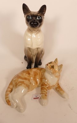 Lot 30 - A Beswick pottery figure of a Siamese cat,...