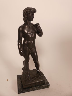 Lot 33 - After Michaelangelo - a bronzed metal figure...