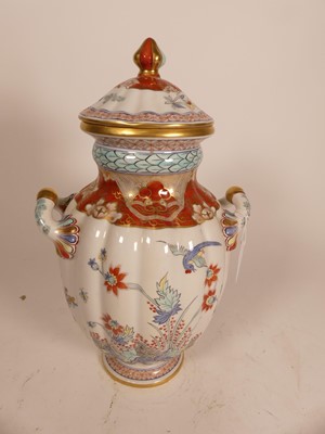 Lot 37 - A chantilly style porcelain urn and cover, of...