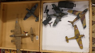 Lot 1602 - Three boxes containing of plastic kit built...