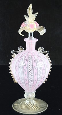 Lot 2176 - A large Murano style latticino glass scent...