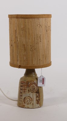 Lot 103 - A 20th century studio pottery table lamp and...