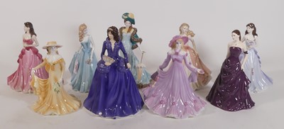 Lot 109 - A collection of six Coalport porcelain figures...