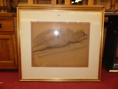 Lot 1008 - Gén - Female nude, pastel, signed lower left,...