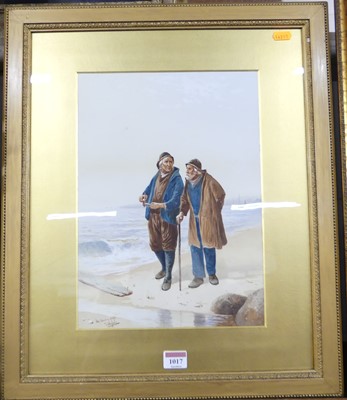 Lot 1017 - R Douglas - The Evening of Life, watercolour,...