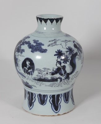 Lot 180 - An 18th century Delft vase of upper baluster...