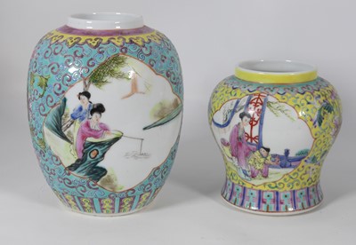 Lot 195 - A Chinese porcelain enamel decorated ginger...