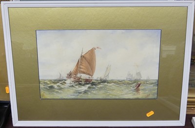 Lot 1056 - George Callow - Sailing boats on the Medway,...