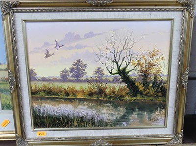 Lot 1077 - Kevin Curtis (1958-2009) - Mallards, oil on...