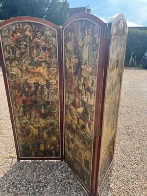 Lot 1141 - A circa 1900 mahogany framed and decoupage...