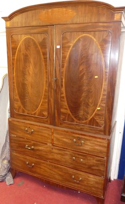 Lot 1142 - A 19th century mahogany and satinwood inlaid...