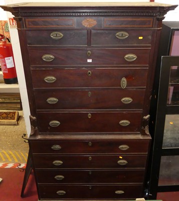 Lot 1180 - A George III mahogany and satinwood inlaid...