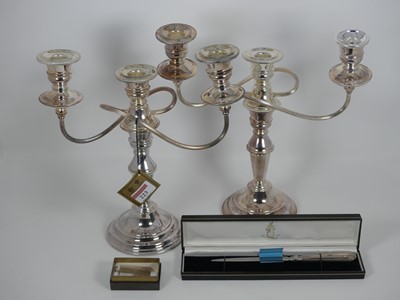 Lot 223 - A pair of Arthur Price silver plated three...