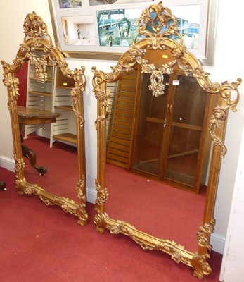 Lot 1185 - A pair of large contemporary floral gilt...