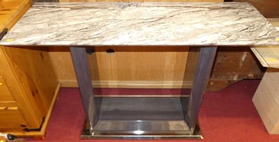 Lot 1206 - A contemporary variegated marble topped,...