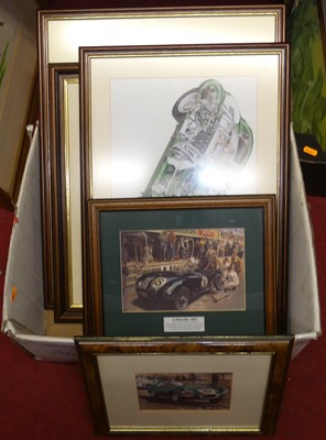 Lot 1089 - Motorsport interest, assorted prints to...