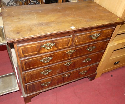 Lot 1225 - An 18th century walnut and inlaid square front...