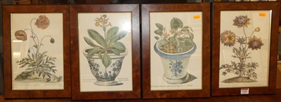 Lot 1109 - A set of four reproduction botanical prints,...