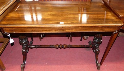 Lot 1243 - A mid-Victorian rosewood round cornered hall...