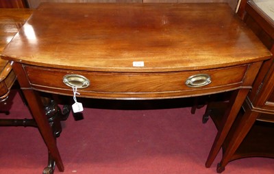 Lot 1245 - A Regency mahogany bow front single drawer...