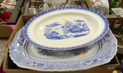 Lot 475 - A collection of meat plates, to include blue...