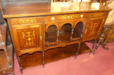 Lot 1260 - An Edwardian rosewood and floral satinwood...